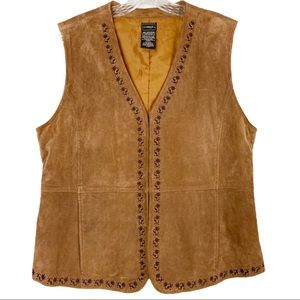 VINTAGE OUTBROOK ll Brown Leather Lined Vest